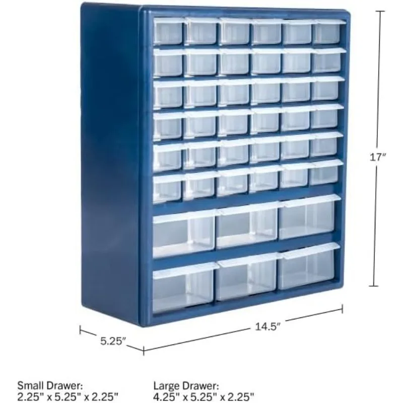 Plastic Storage Drawers – 42 Compartment Organizer for Hardware, Parts, Crafts, Beads, home.