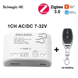 Zigbee 3.0 1CH WIFI Intelligent Relay Receive Module Switch AC/DC 12V 24V RF 433mhz Work with Alexa Google Home Alice For Garage