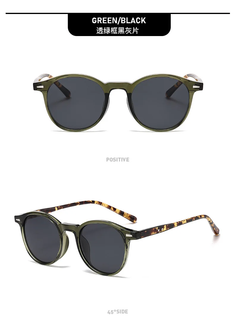 Vintage Runde Sonnenbrille für Damen und Herren, kreisförmige Sonnenbrille, ovale Sonnenbrille für Damen und Herren – Detail 8