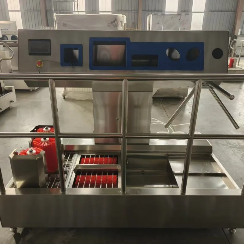 Shoe washing, disinfection and access control integrated machine, multi-functional shoe washing machine for mining