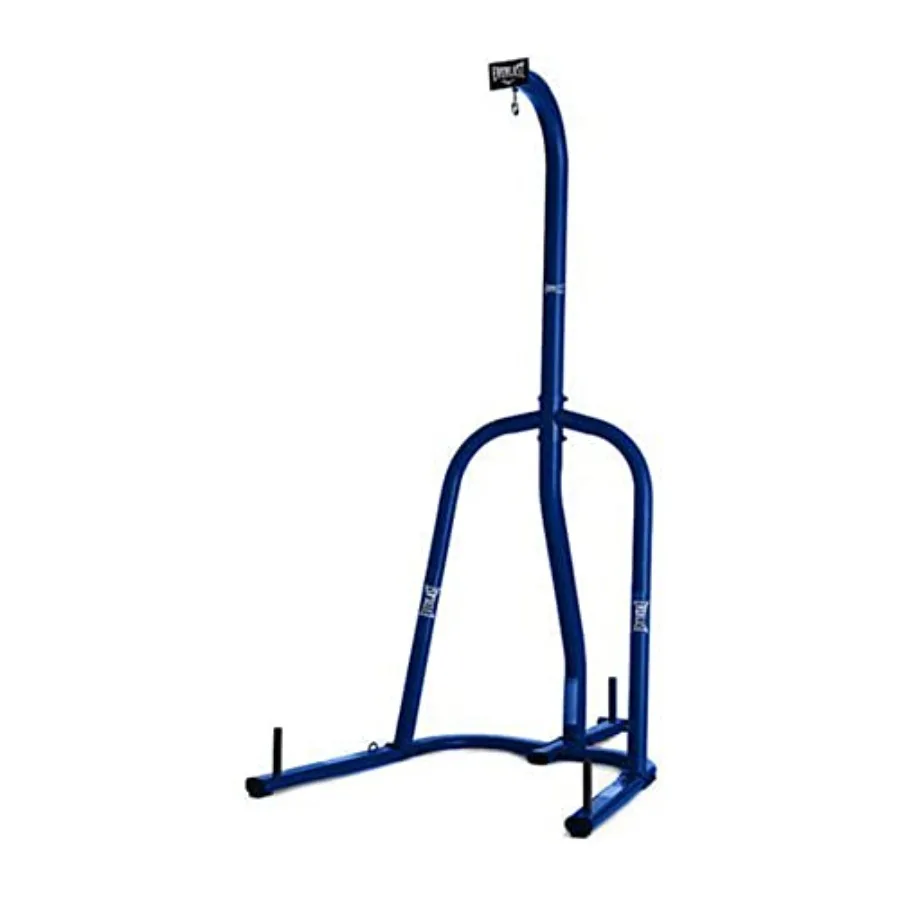 100 Pound Capacity Punching Bag Stand Workout Equipment for Kickboxing Boxing and MMA Training with 3 Plate Pegs Blue