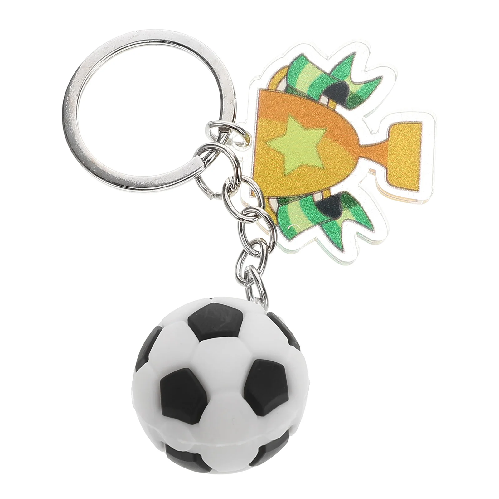 

Football Keychains Soccer Ball Shaped Trophy Souvenir Metal Hanging nament Key Chain Backpack Decorative Piece