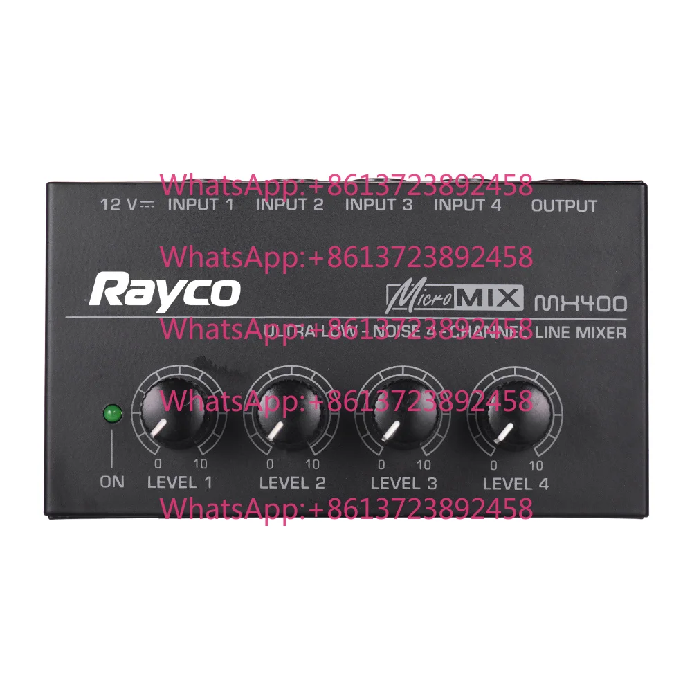Ultra-Compact MX400 4-Channel Line Mono Audio Mixer Low Noise Sound Mixer For Small Club Bars