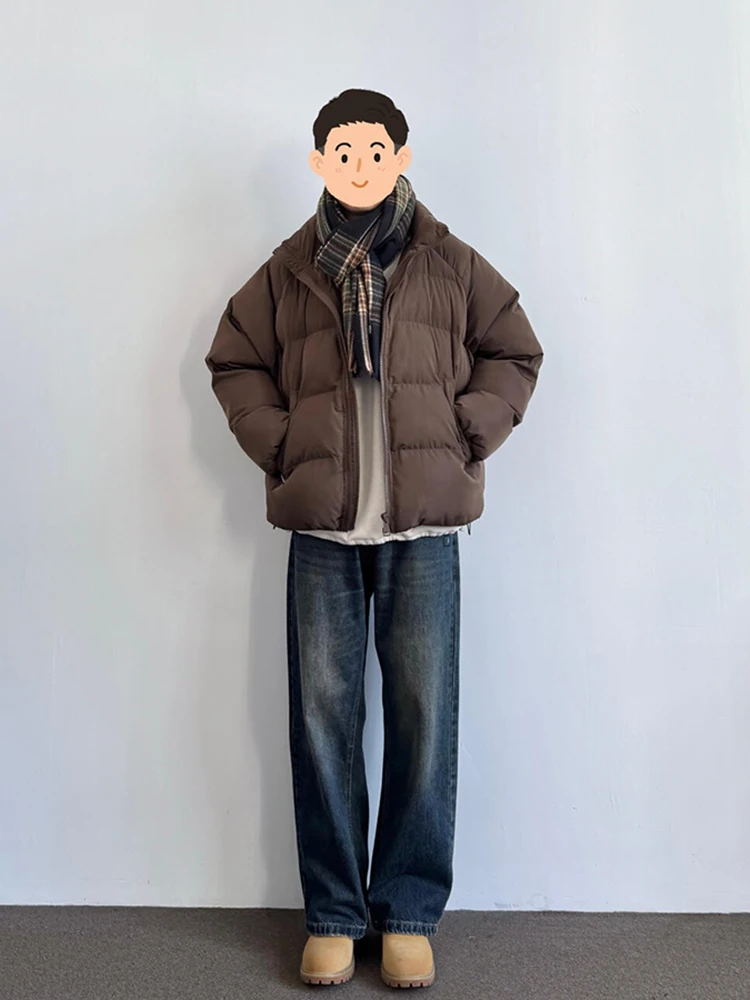 

Мужская зимняя куртка-пуховик в американском ретро-стиле, высококачественная, теплая, из хлопка и полиэстера