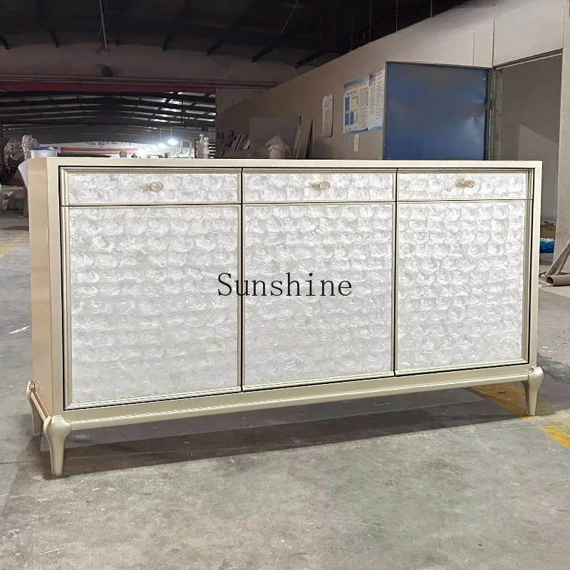 

American all-solid wood shell porch cabinet Small apartment entry door narrow shoe cabinet