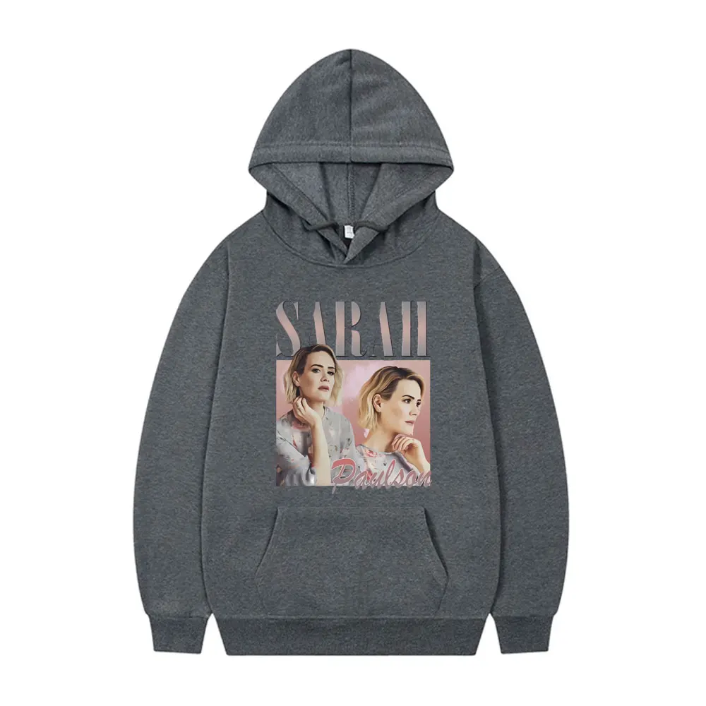 Sarah Paulson Graphic Hoodie Men\'s Casual Fleece Cotton Sweatshirt Men Women Hip Hop Oversized Hoodies Male Vintage Streetwear