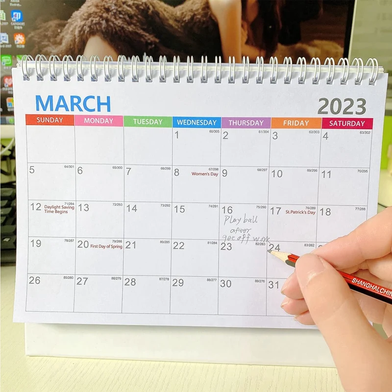 2023 Small Desk Calendar ,9Inch X 7.3Inch Colorful Monthly Designs, For Planning And Organizing For Home Or Office