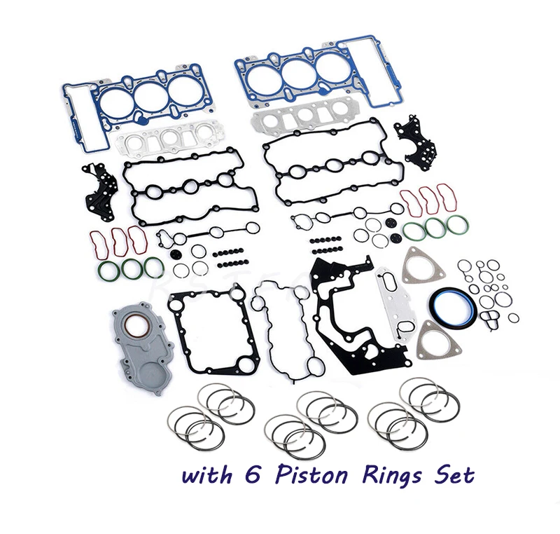 

Engine Overhaul Rebuild Gasket Kit with 6 Piston Rings Set For A5 A6 A7 A8 S4 S5 Q5 Q7 VW Touareg 3.0 TSI TFSI 06E103148AG