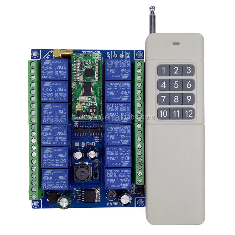 12-48V Bi-Directional 12-Channel Remote Switch Remotely Operated for Farm and Ranch Remote Security Alarms