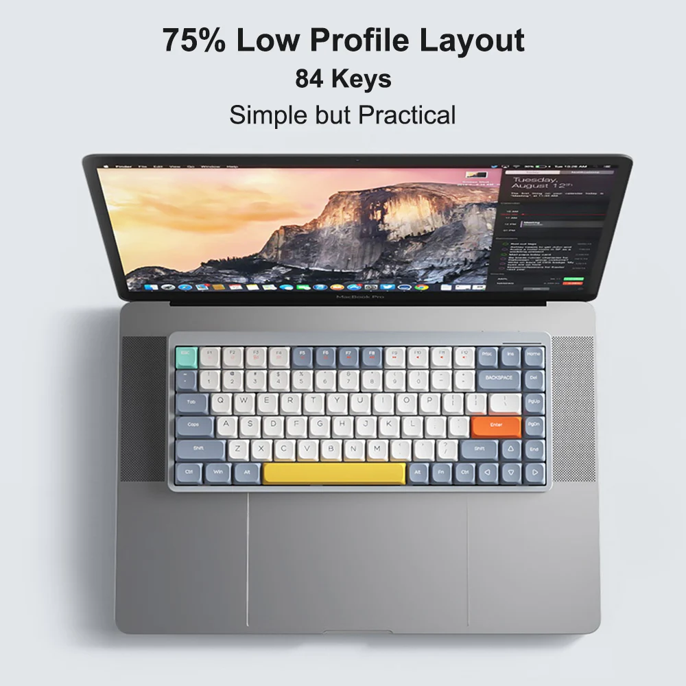 IBlancod لوحة المفاتيح الميكانيكية اللاسلكية 84 مفاتيح 2.4G + BT5.0 + Type-C 75% الانظار تخطيط لوحات المفاتيح لأجهزة الكمبيوتر المحمول اللوحي الهاتف الذكي