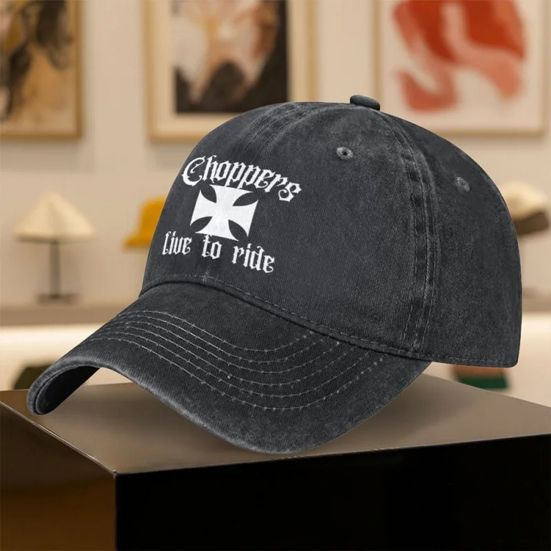 Classic Trendy Choppers Logo Baseball Cap for Men and Women – Vintage Snapback Cap for Outings, Camping, Cycling, Fitness