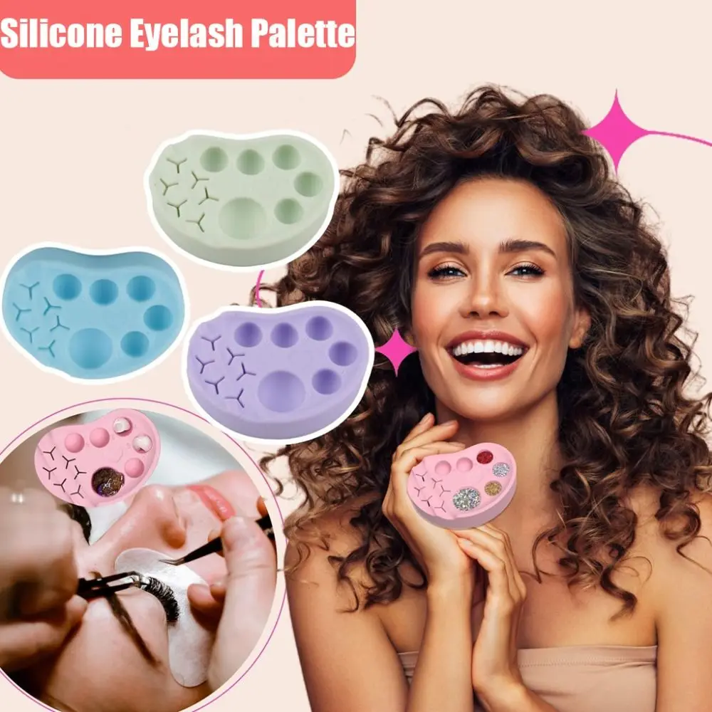 Eyeshadow Silicone Eyelash Palette Drawing Aid Eyeline Makeup Tools Portable Multi-functional Silicone Nail Separate Plates Girl