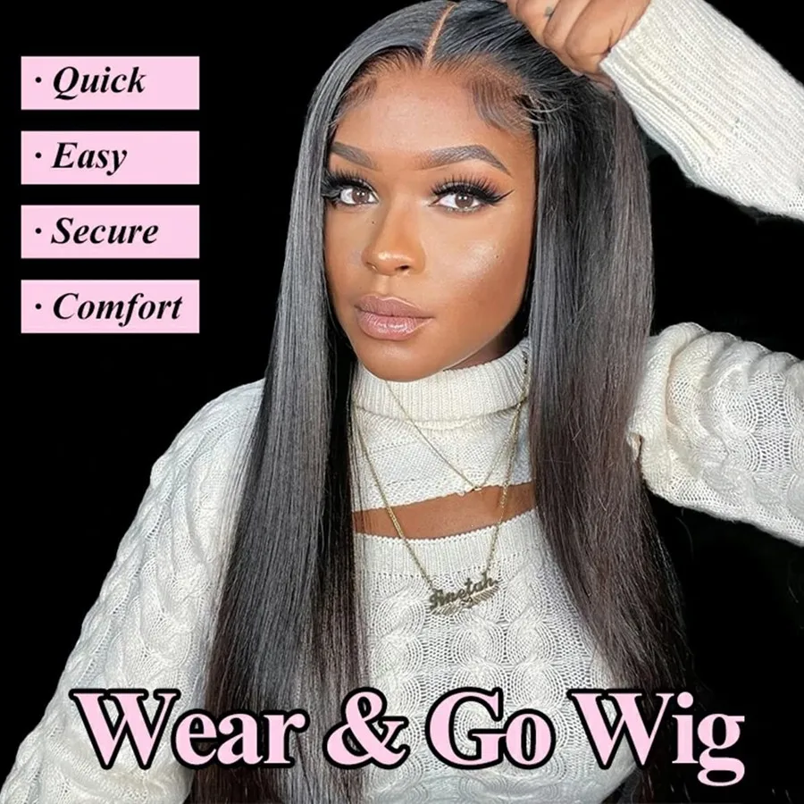 Straight Wear and Go Glueless Wig Human Hair Pre-cut 6x4 Closure Front Wigs Clearance 13x4 Lace Frontal Wigs for Women 30 inch