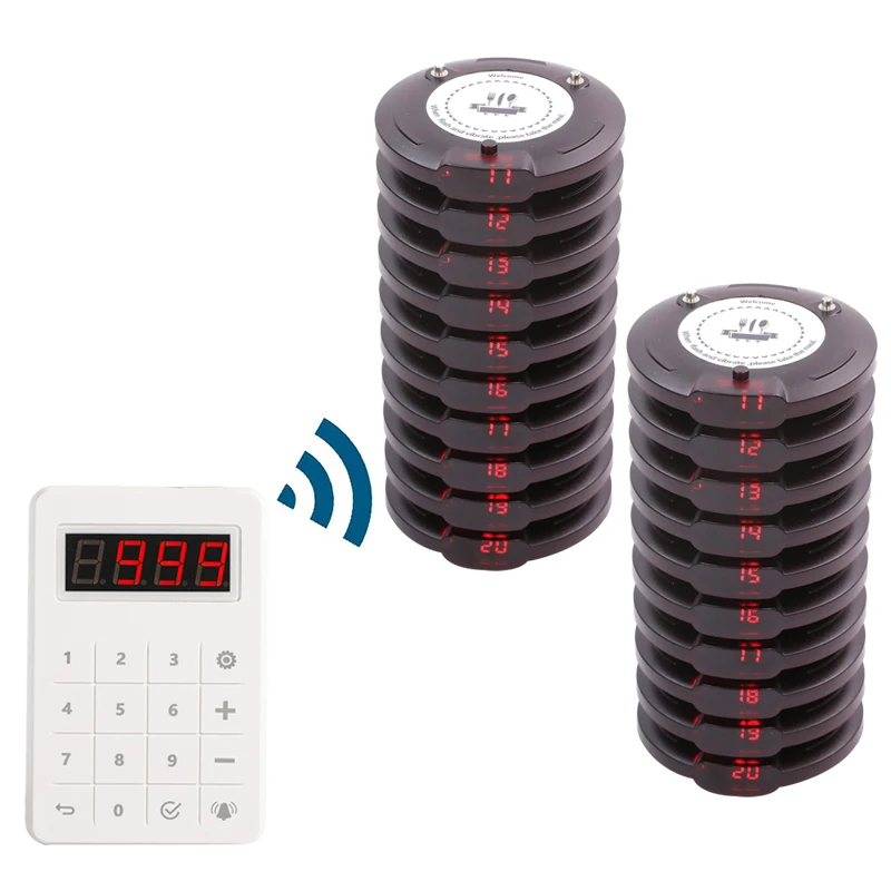 Wireless Restaurant Pager System Food Pager Calling System For Food Truck Cafe Shop Bar Waterproof Buzzers Free Logo Service