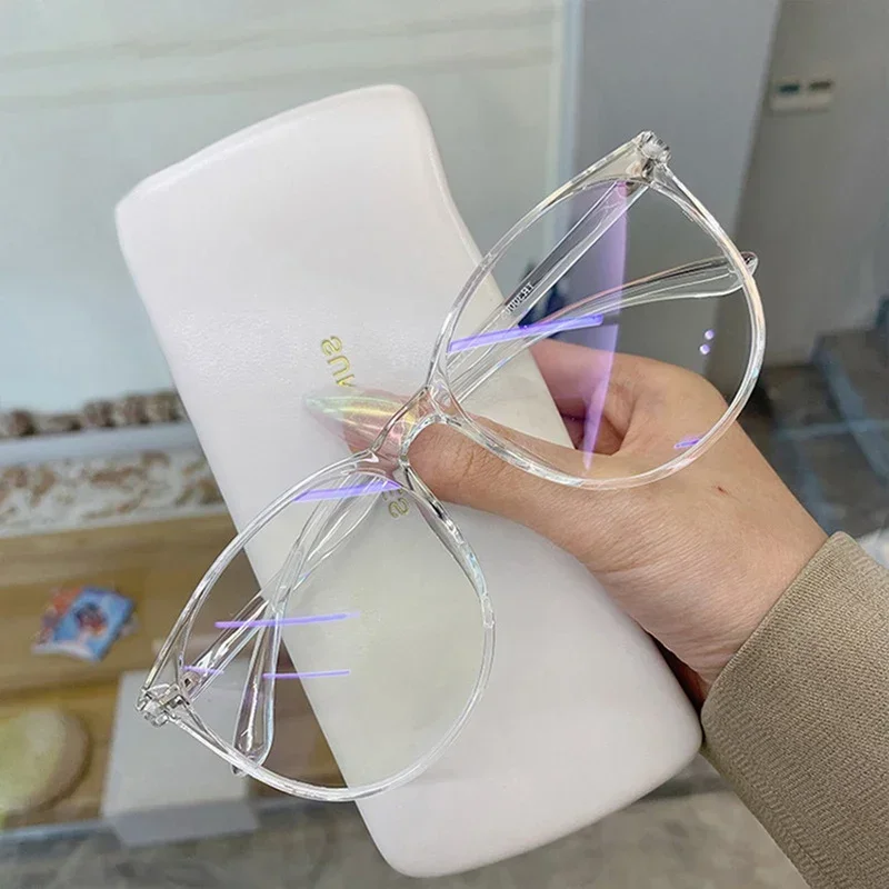 2024 New Transparent Computer Glasses Frame Women Men Anti Blue Light Round Eyewear Blocking Glasses Optical Spectacle Eyeglass image 2