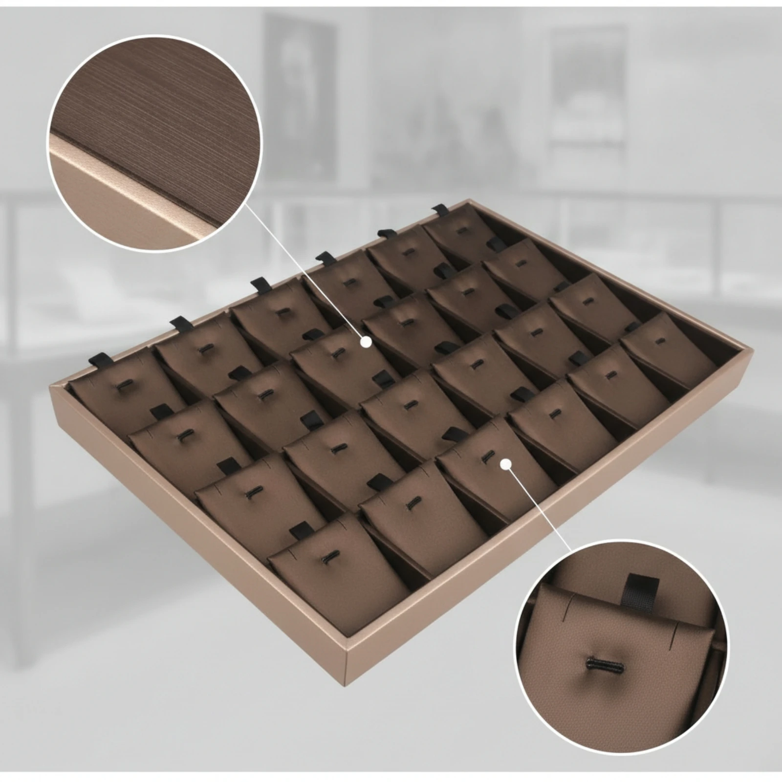 Jewelry Display Tray Rectangular Jewelry Organizer Tray Drawer Insert Large Soft for Jewelers, Showcases, Dressing Tables