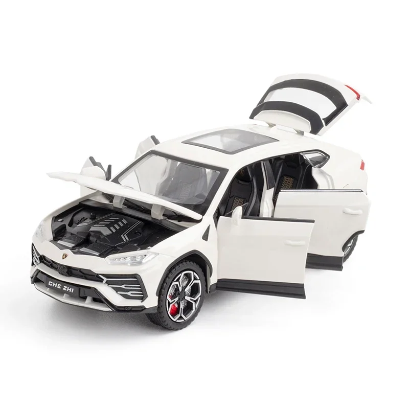 Модель автомобиля Lamborghini URUS из сплава в масштабе 1:24, внедорожник, литая игрушка, коллекция металла, имитация звука и искусства, игрушечный автомобиль для детей