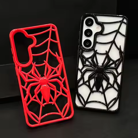 Heat Dissipation Cool Hollowed-out Spiders Case For Samsung Galaxy S25 Ultra S24 FE S23 S22 Ultra A56 A55 A54 A36 A34 Soft Case
