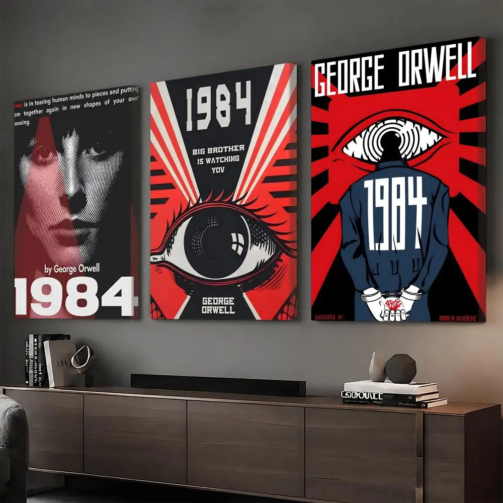 Book G-George Orwell 1984 Framed Wall Painting Vintage Framed Wall Art Poster Canvas Elegant Home Decor Painting