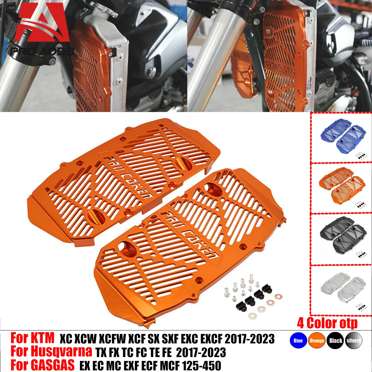 

For KTM EXC EXC-F SXF For Husqvarna TC FC TE 250-450 Motocross Accessories Aluminum Radiator Grille Guard Grill Protector Cover