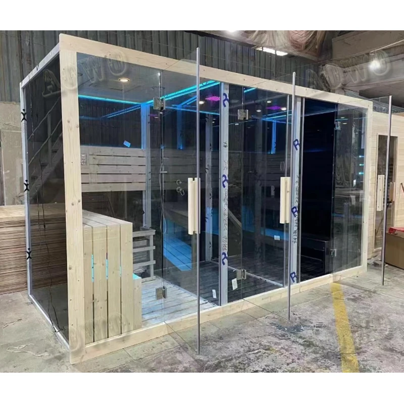 

Traditional Sauna Steam Combination Finnish Wood New Bathroom Design Shower Yakuzi Guandong Spa Equipment