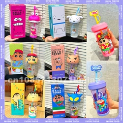 Crayon Shin-Chan Cute Big Head Cup 500-600ml Anime Heat-Resistant Plastic Water Cup Student Large Capacity Portable Straw Cup