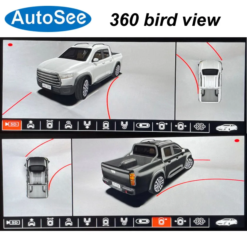 suit original OEM monitor for isuzu D-MAX 360 degree camera bird eye 3D Panoramic view Front rear side Surround parking reverse