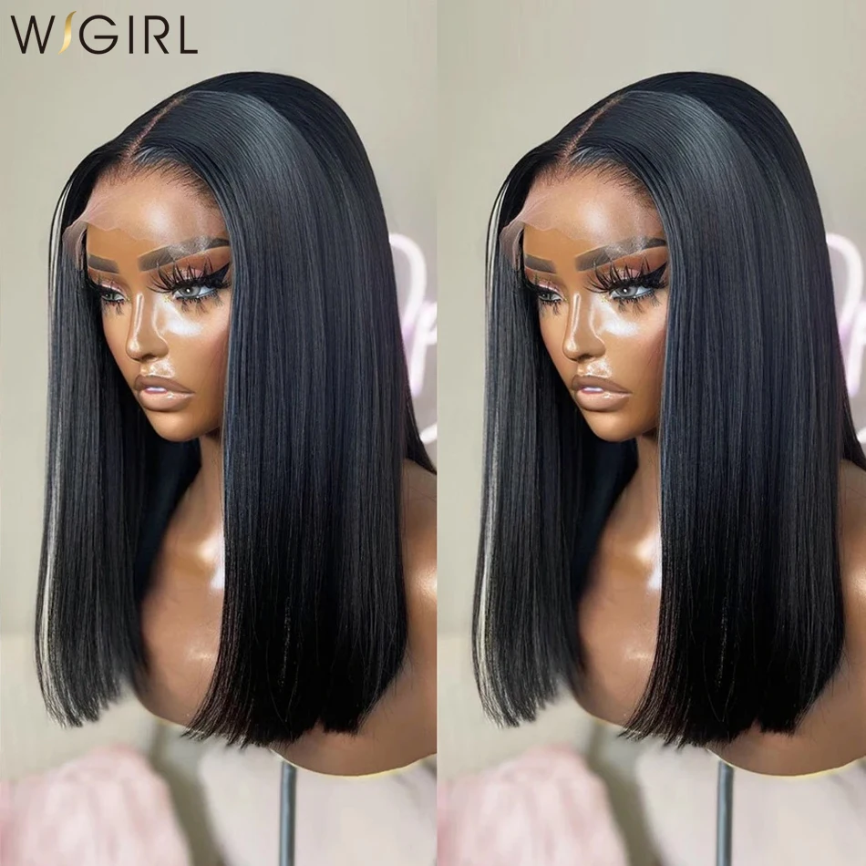 Wigirl 12 Inch Straight Short Bob 13x6 Lace Front Wig 13x4 Frontal Human Hair Wigs 5x5 Bob Glueless Wig Ready To Wear For Women