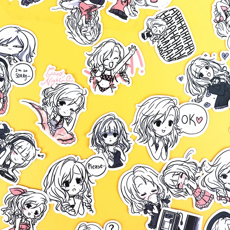 

40 шт./упак. милые наклейки с мультяшными персонажами для девочек, для граффити, ноутбуков, багажа, мотоциклов, велосипедов, гитар, скейтбордов, канцелярских товаров