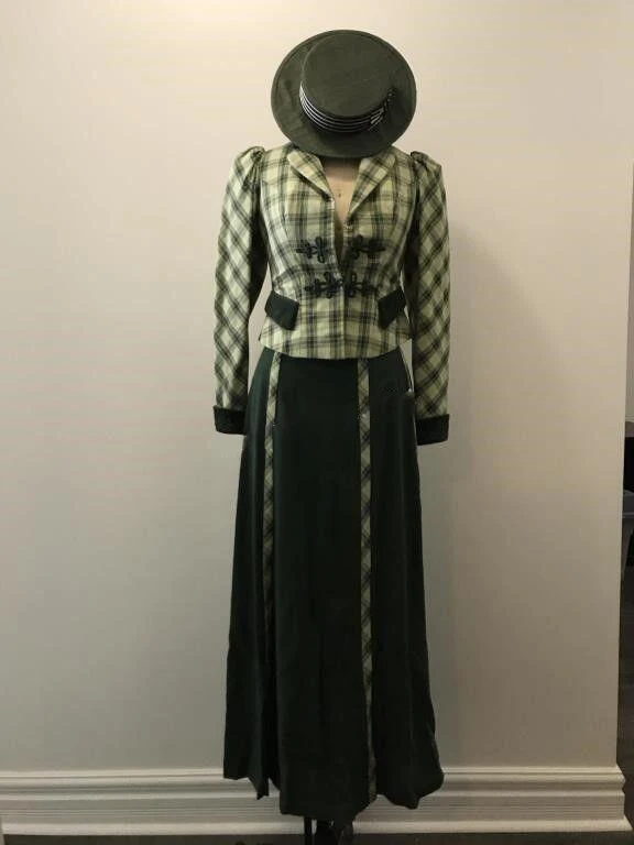 Anne Shirley Cosplay Costume Victorian Green Plaid Dress Vintage Fashion Victorian Picnic Dress