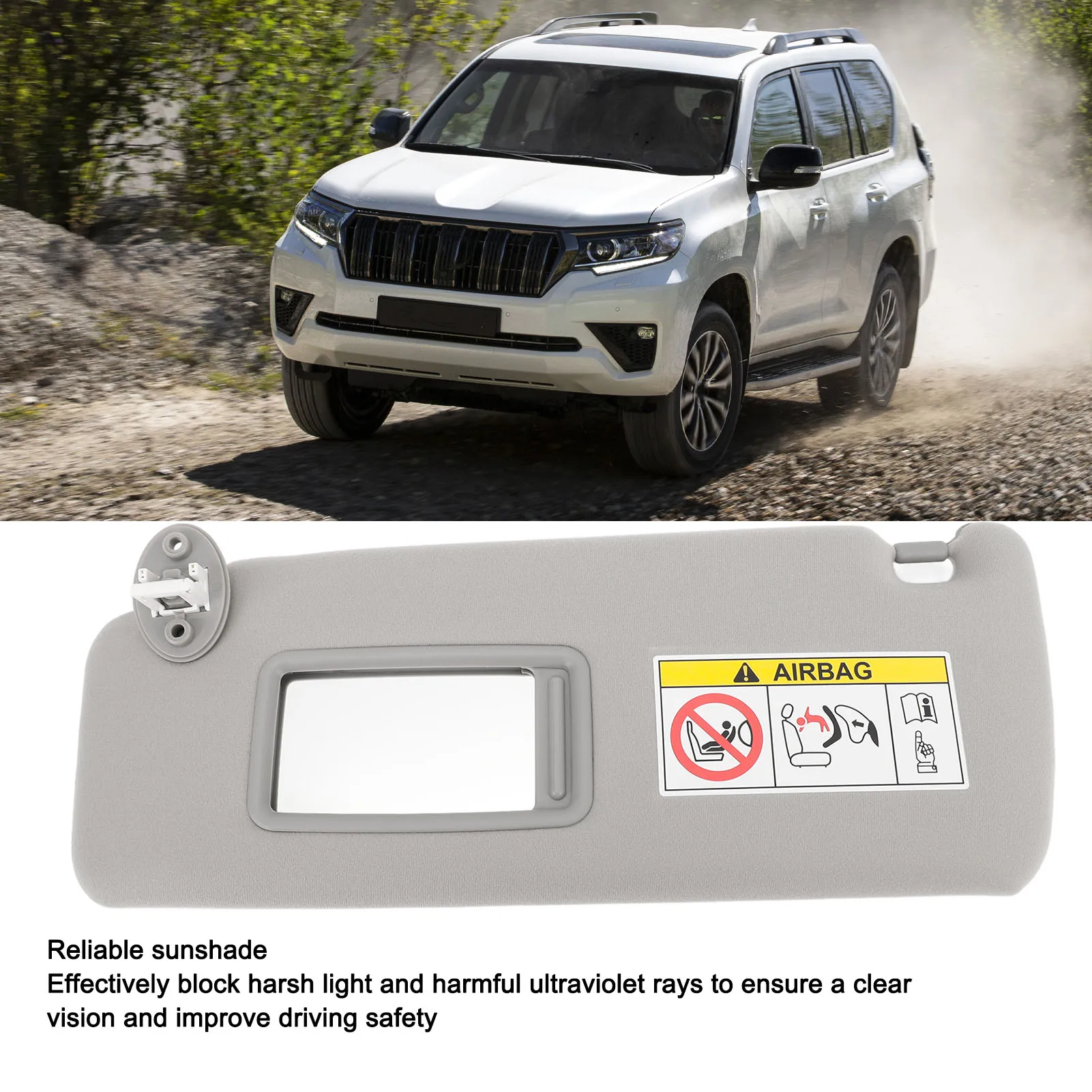 Sun Visor Assembly Improved Clear Visibility Car Sun Visor Scratch Resistant Anti Aging for   2010 To 2023