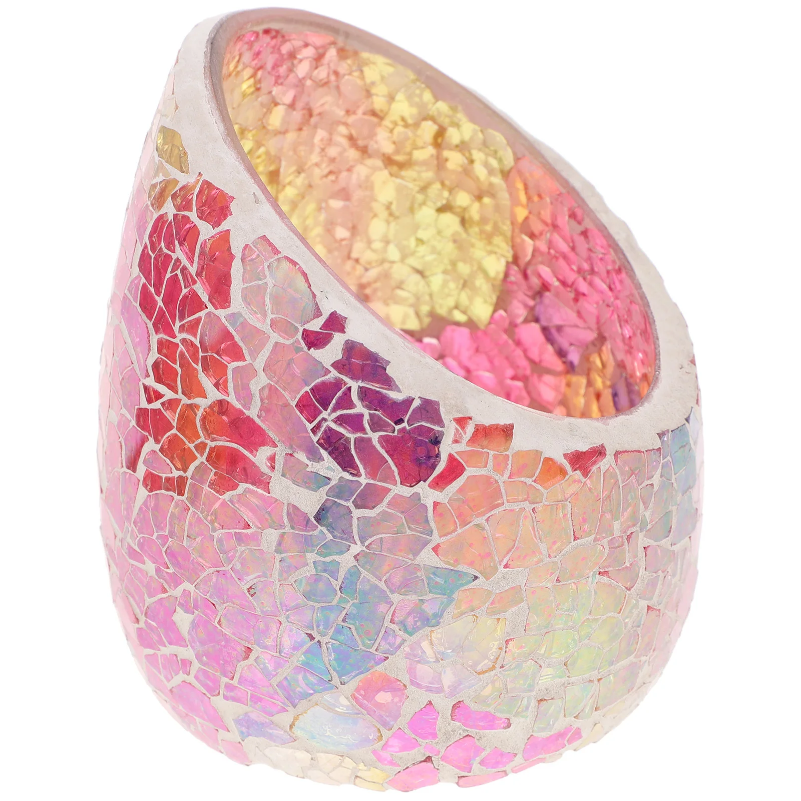 

Mosaic Glass Holder Tea Light Votive Stand Emotional Relaxing Decor for Home Office Bar Restaurant Nightclub