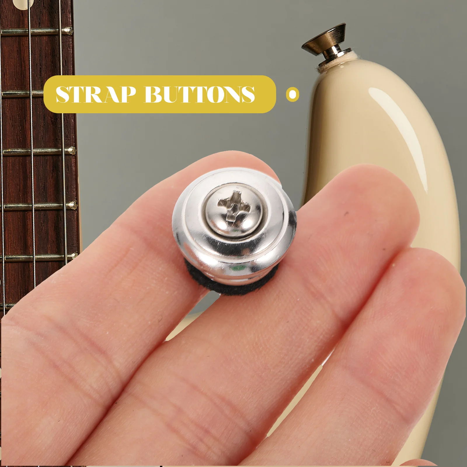 

5pcs Locks Metal End Buttons S-Proof Durable Electroplated Replacement Parts Accessories Strap Retainer System For Electric