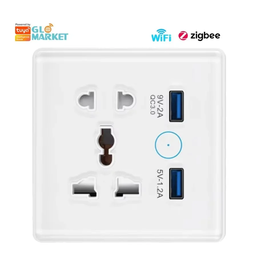 

Smartier Wi-Fi Smart Dual USB-разъем Tuya Smart Life Универсальная настенная розетка Wi-Fi Google Alexa Home