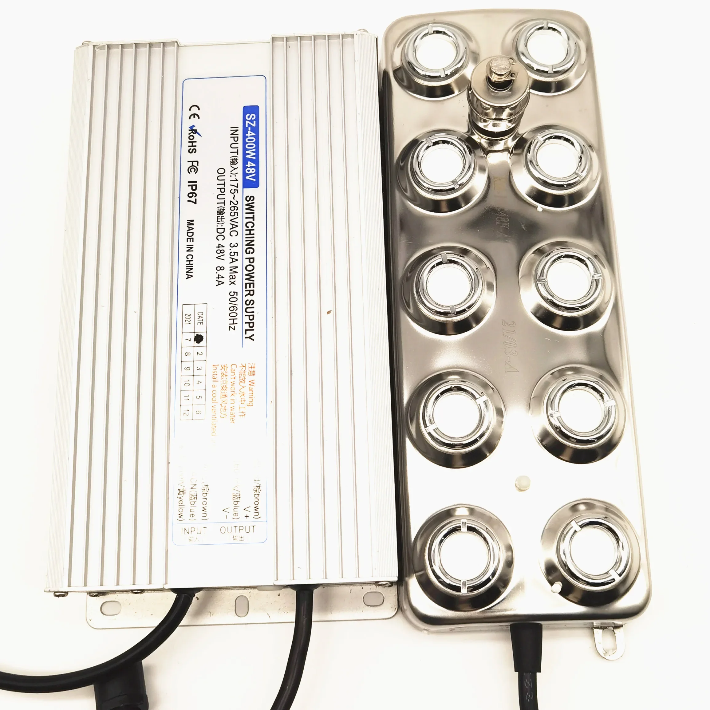 방수 전원 공급 장치가 있는 미스트 가습기, 산업용 안개 제조기, 초음파 무화기, DC 48V, 5000 ML/H, 10 헤드