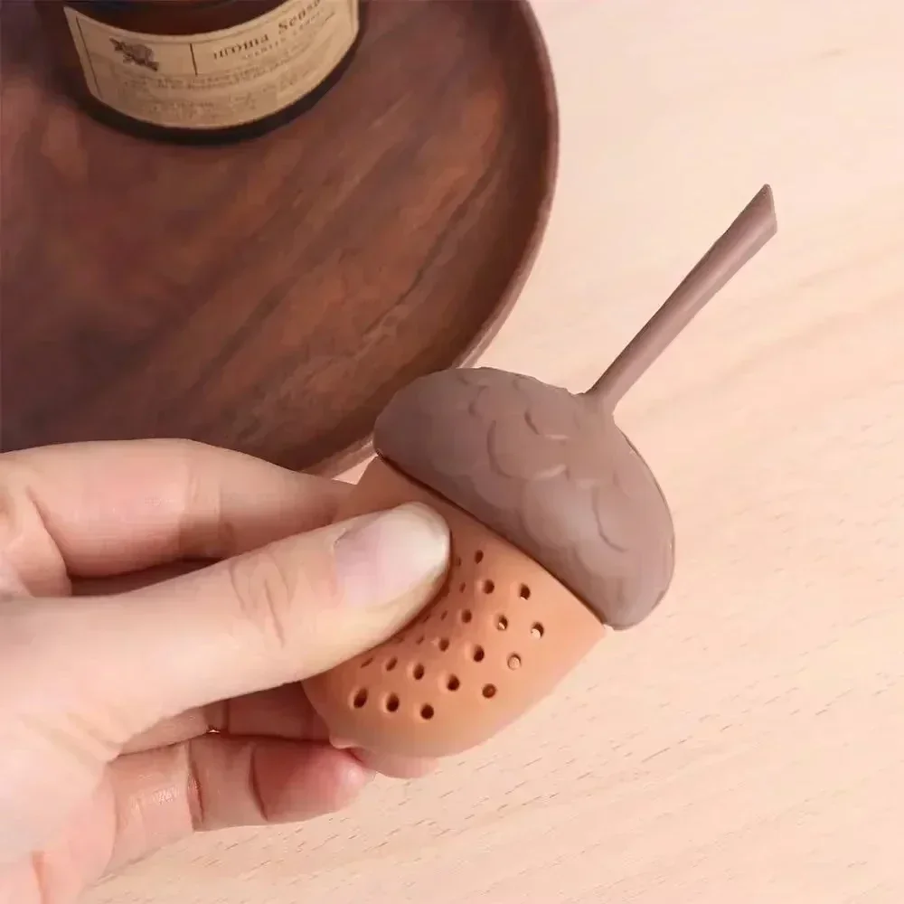 1pc Mini Acorn-Shaped Silicone Tea Strainer Heat Resistant Infuser Filter Pinecone Tea Maker for Home Use