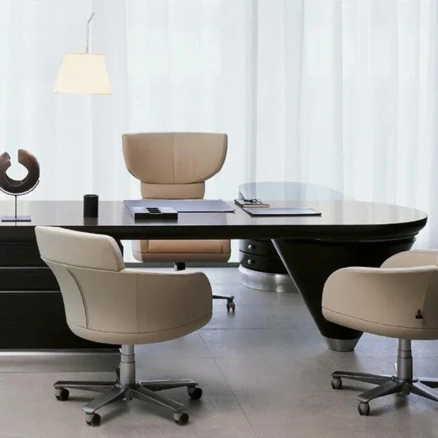 Italian light luxury solid wood des k, design er villa offi ce with draw ers high-end desk