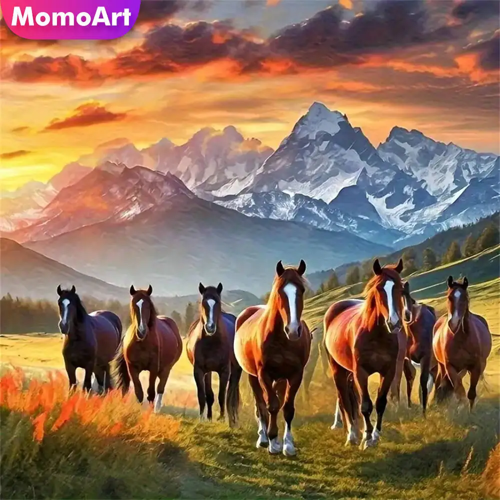 Momoart oso mosaico de diamantes Animal pintura de diamante redondo completo bordado de Luna recién llegado Hobby hecho a mano