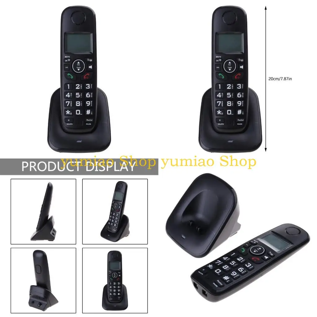 587B Cordless Landline Telephone Desk House Phone with LCD Display Call Blocking