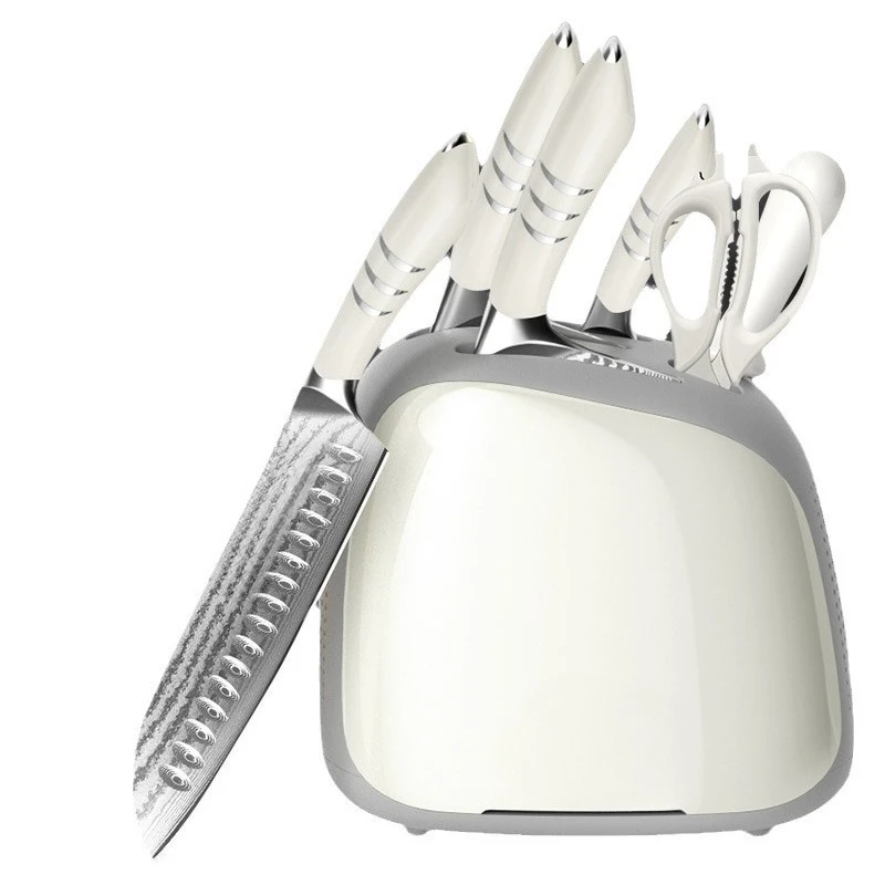 Steel kitchen knife set, full set of household kitchen knives, cutting board, two-in-one cutting board
