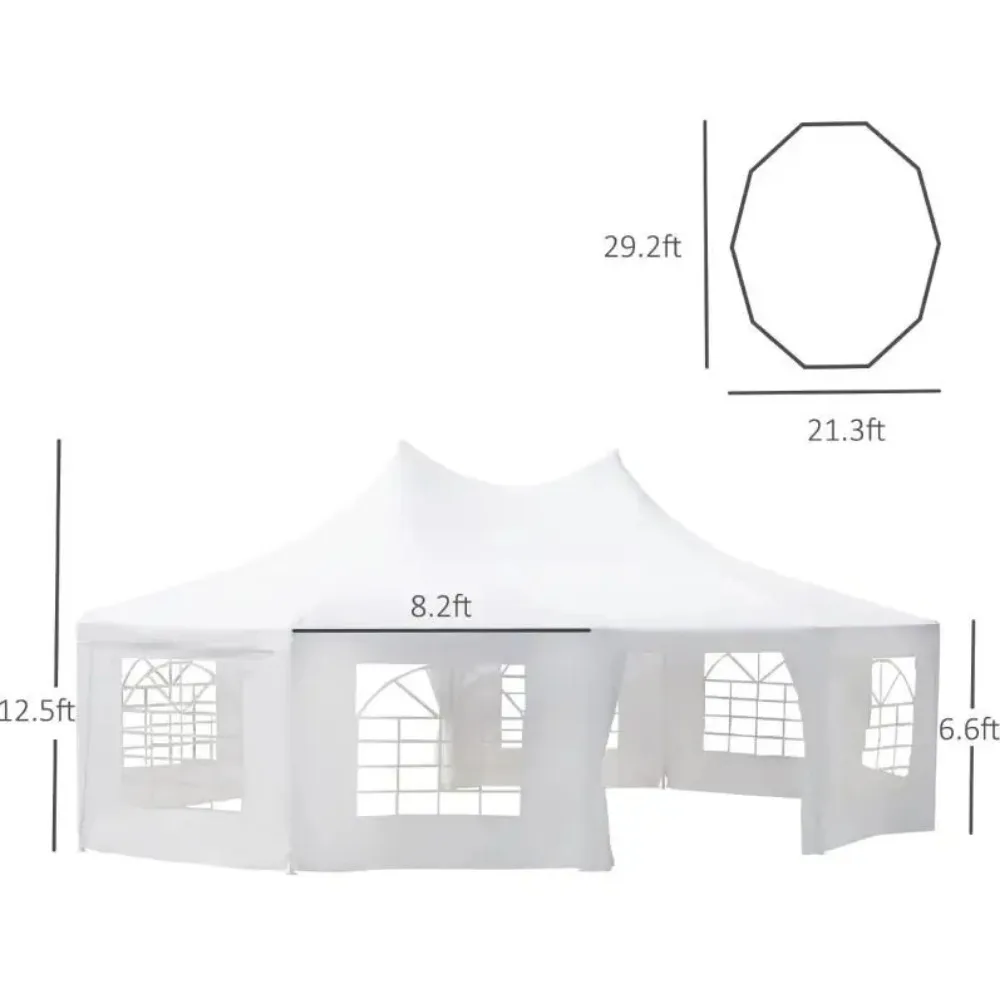 29' x 21' Canopy Party Event Tent with 2 Pull-Back Doors, Column-Less Event Space, & 8 Cathedral Windows