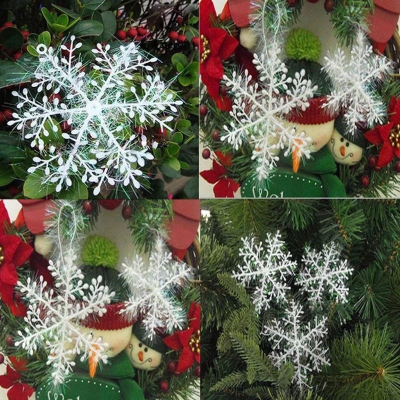 3 PCs White Snowflake ornamentos