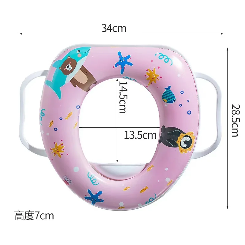Pack Kids' Toilet Seats, Assorted Cartoon Patterns, Soft PVC Material, with Handles, for Toddler Potty Training