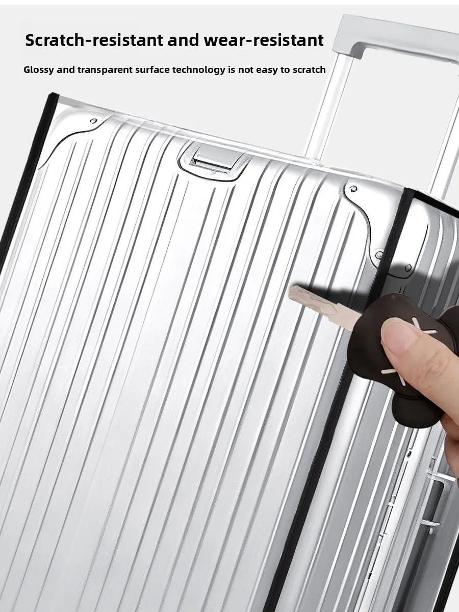 Transparente PVC-Kofferabdeckung für Reisegepäck, wasserdicht, verschleißfest, staubdicht für Rollkoffer – Detail 7