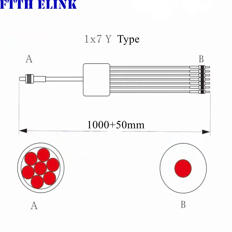 SMA905 fiber bundle branching Y-type 0.22 UV-VIS 1x2 1x3 1x4 1x7 1+1 optical jumper near-infrared 200-1100nm 100um 400um 600um