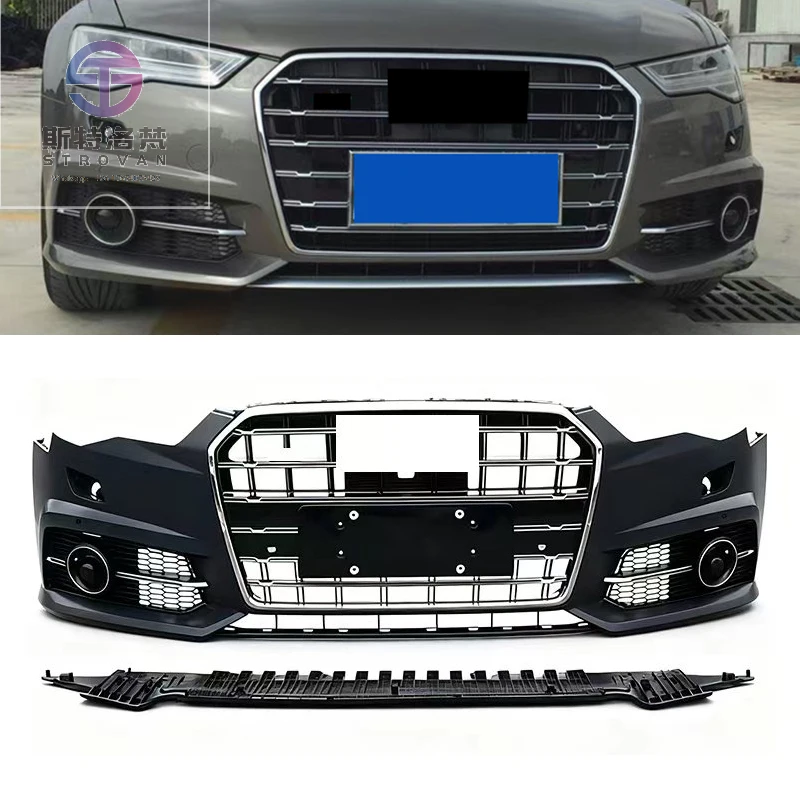 

Cc car Front Bumper with Grille Upgrade Facelift Body Kit for A6 S6 C7PA C7.5 2016 2017 2018
