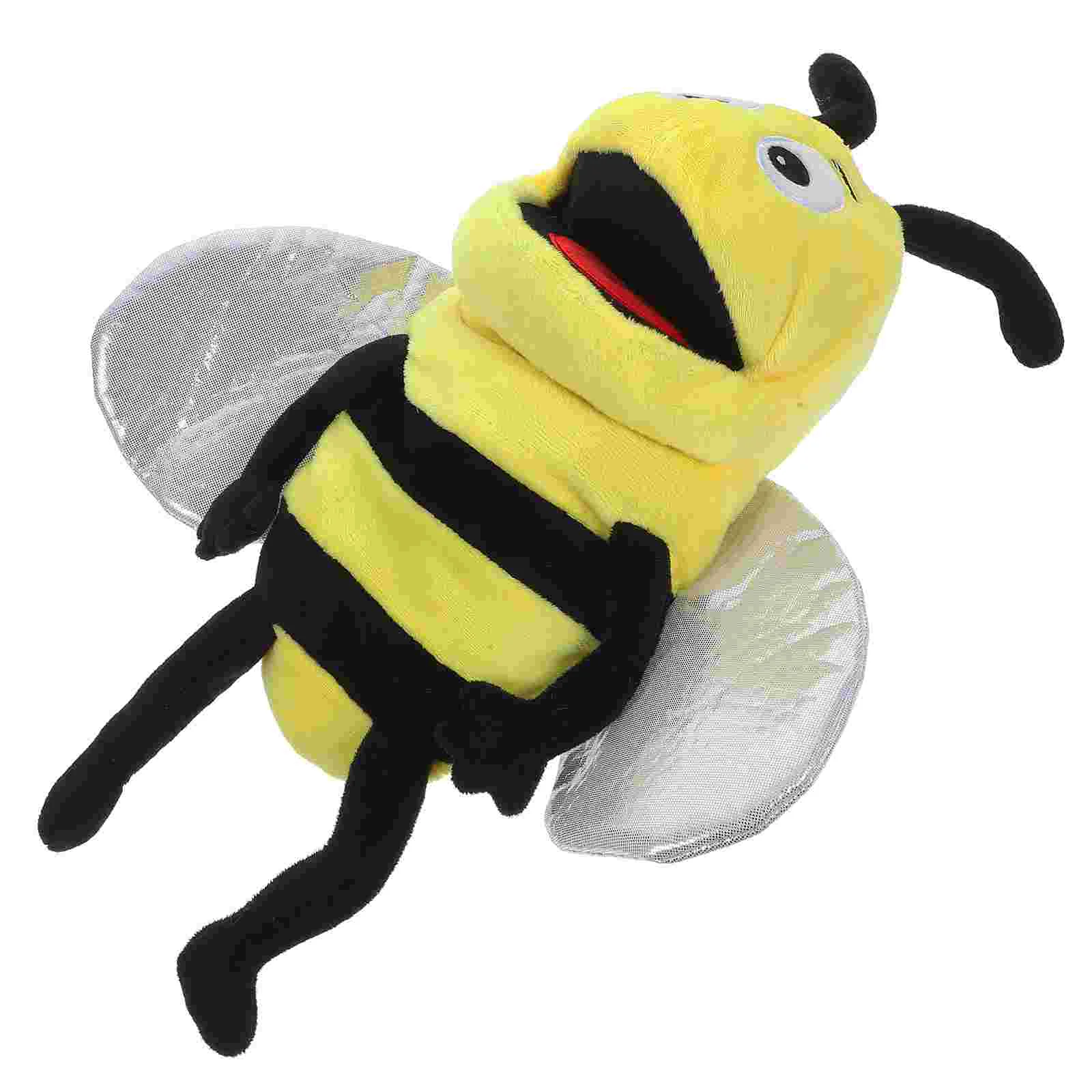 Bee Hand Puppet Early Educational Telling Interactive Animal Simulation Model Insect Plush Stuffed