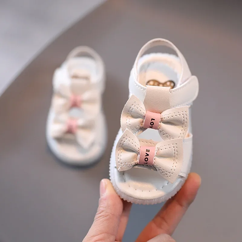 Summer Baby Girls Sandals 1-3 Years Female Toddler Sandals Princess Sandals 2023 Non-slip Soft-soled Cute Pink Flat Kids Shoes