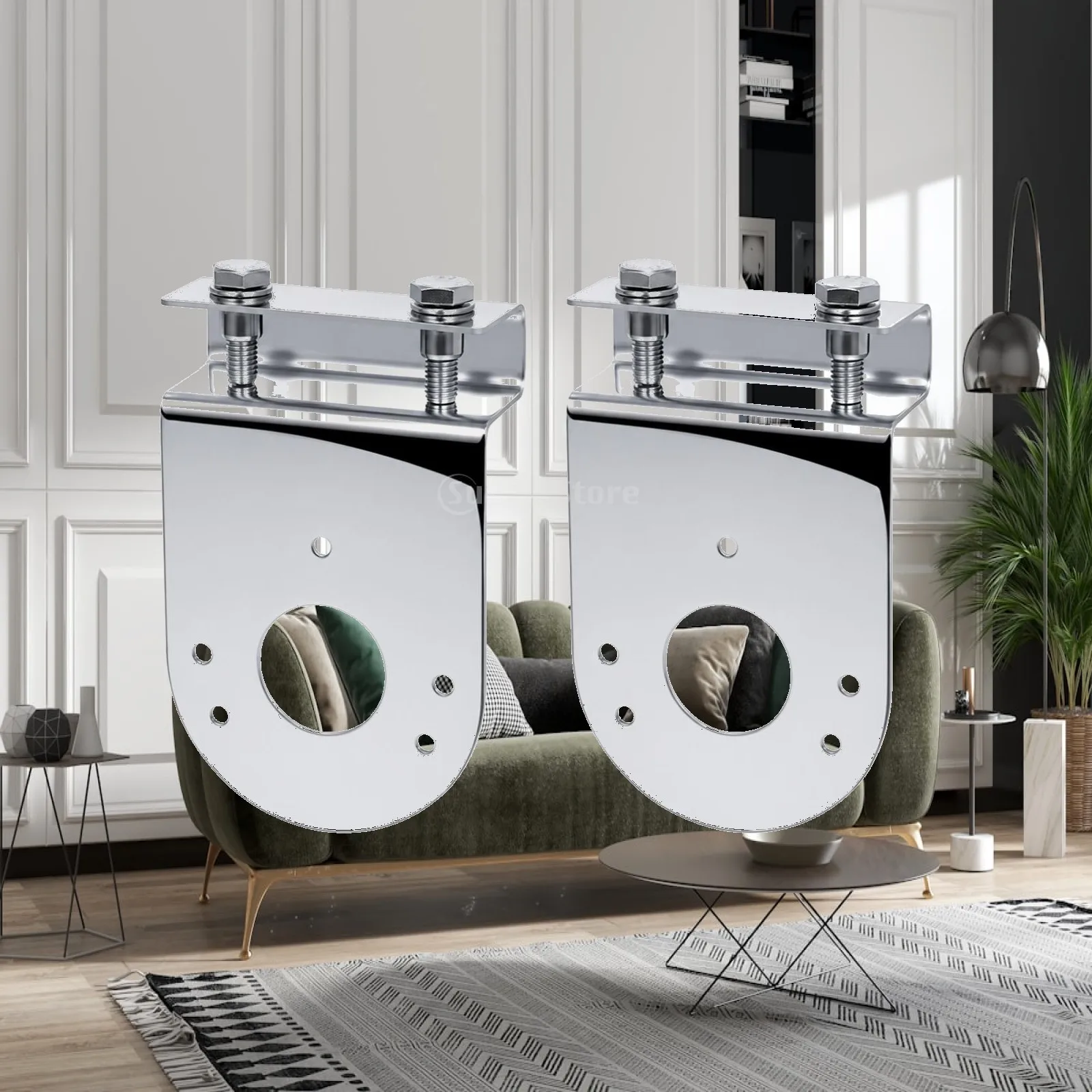 Clamp-on Mounting Bracket 304 Stainless Steel Light Support Heavy Duty for Truck Watermelon Lamp
