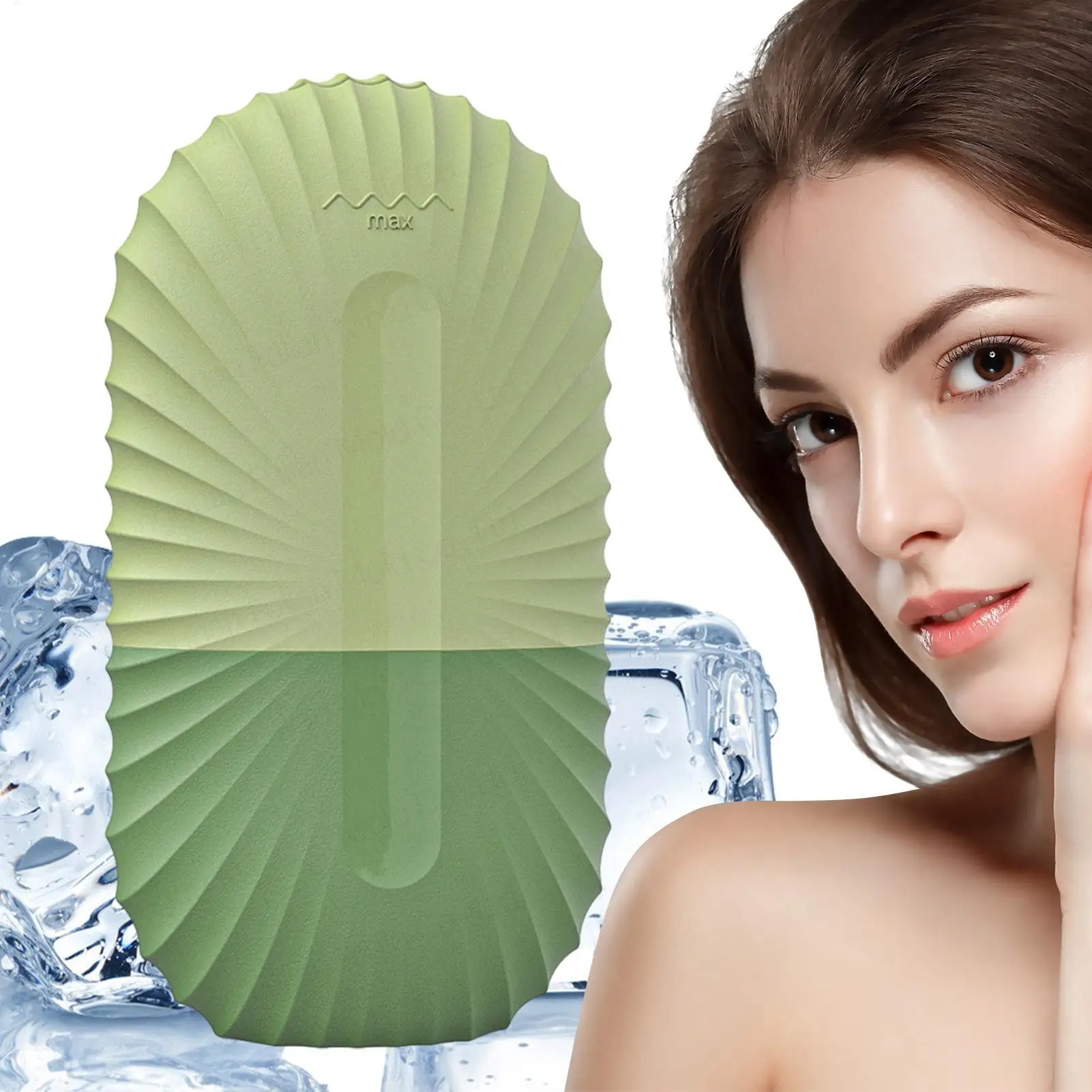 Women Ice Roller Personal Face Massage Cooling Reusable Silicone Massage Ice Mold for Home Travel Vacation Apartment Hotel